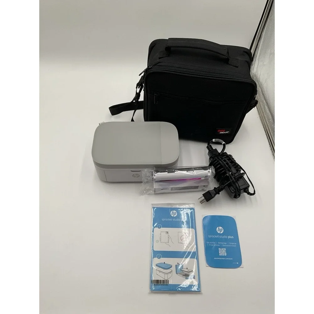 HP Sprocket Studio Plus Wireless Photo Printer White HPISPS4X6 With Carrying Bag